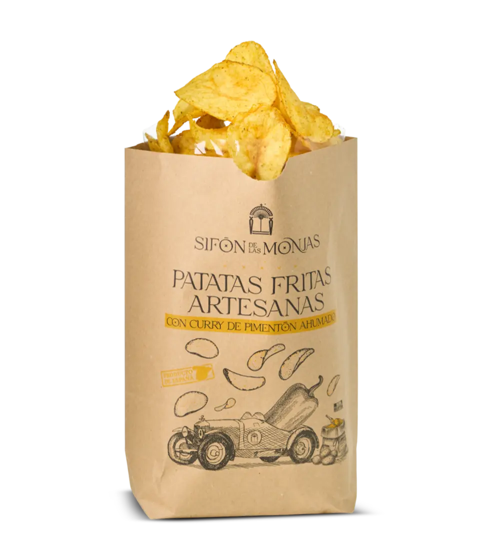 patatas fritas artesanas con curry